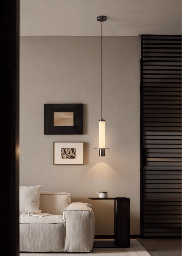 Eirenelia Slank Albast Cilindrisch Hanglamp