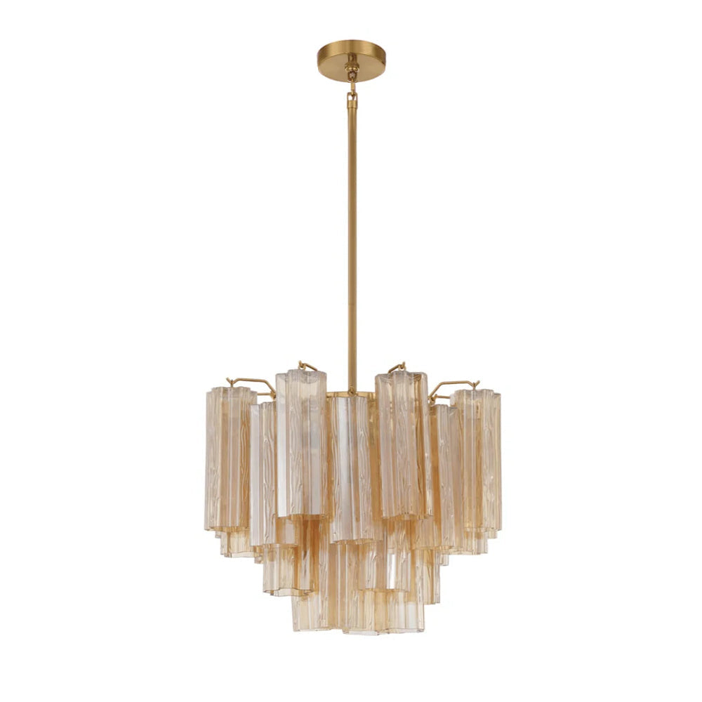 Namo Murano Kroonluchter Glasbuis Lagen Amber