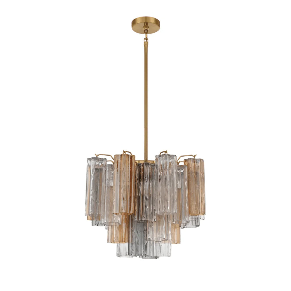 Namo Murano Kroonluchter Glasbuis Lagen Amber