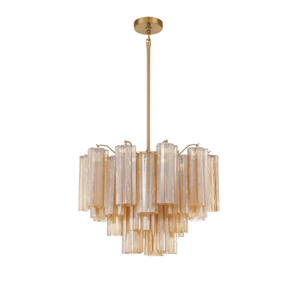Namo Murano Kroonluchter Glasbuis Lagen Amber
