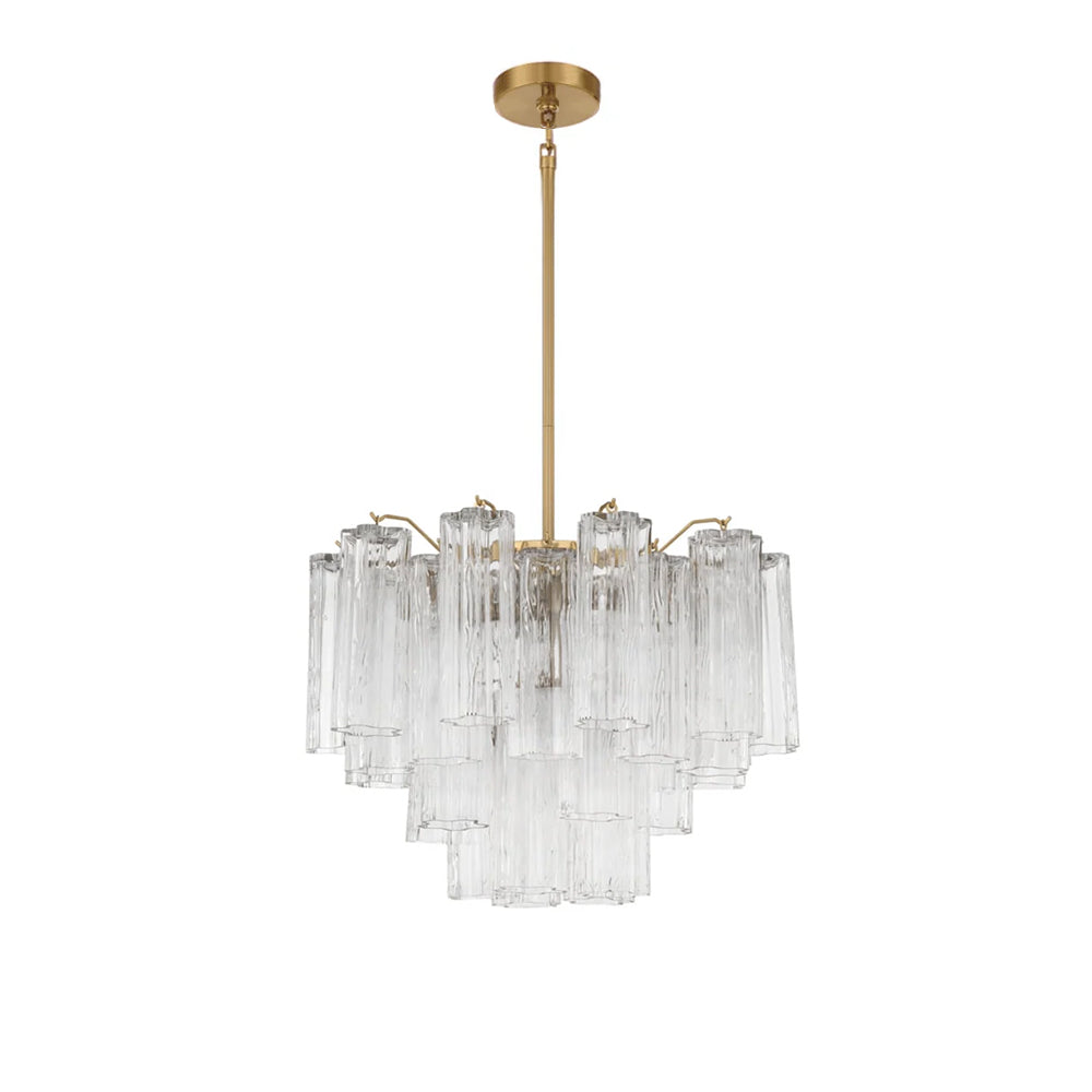 Namo Murano Kroonluchter Glasbuis Lagen Amber