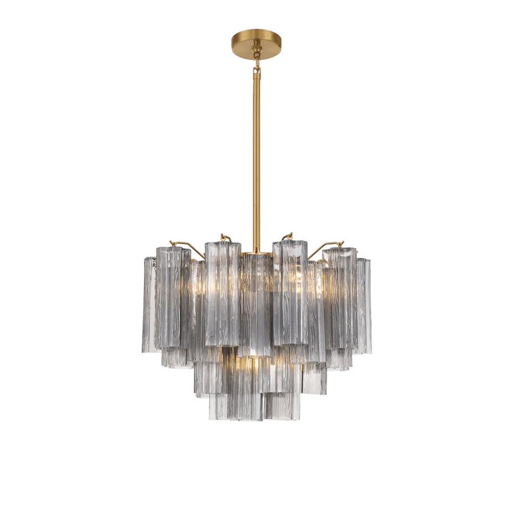 Namo Murano Kroonluchter Glasbuis Lagen Amber