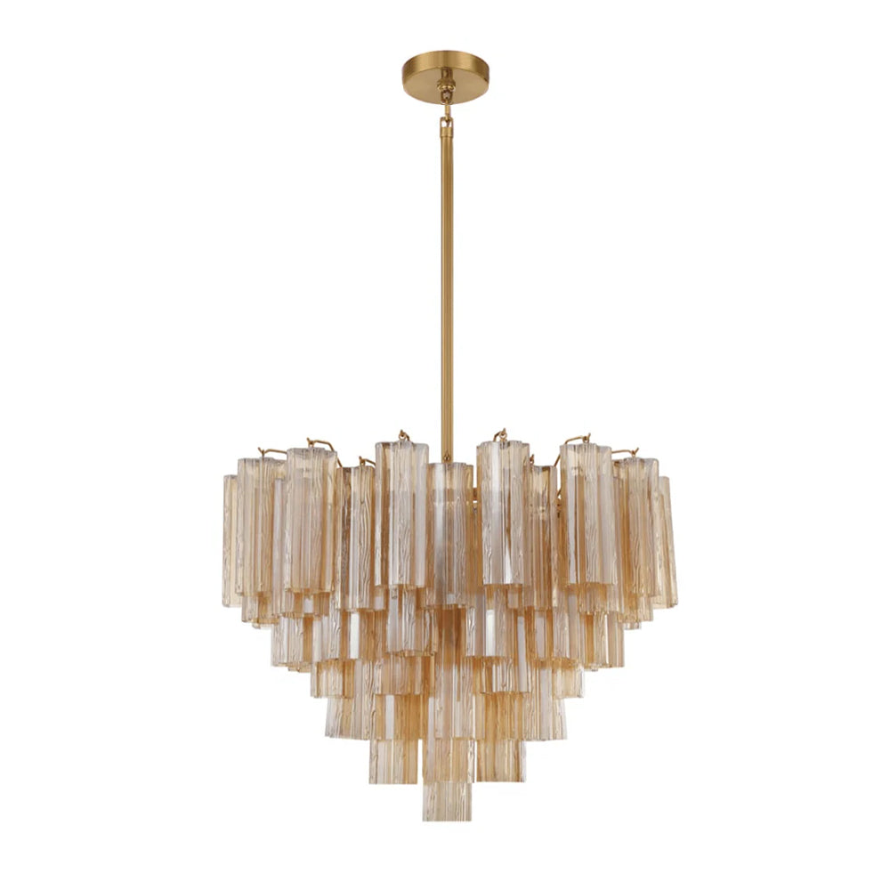 Namo Murano Kroonluchter Glasbuis Lagen Amber