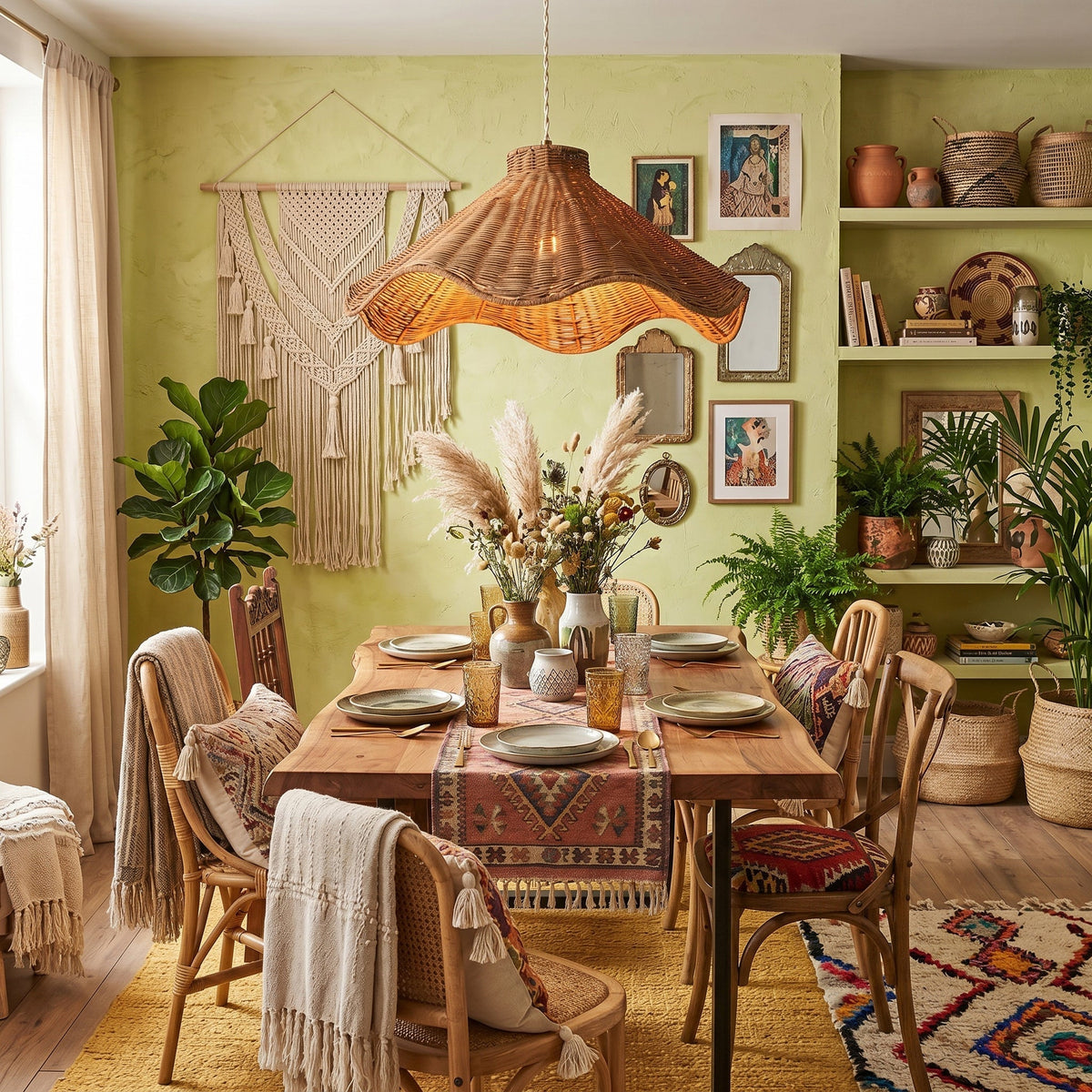 Wavelle sculpturale hanglamp van gespleten rotan