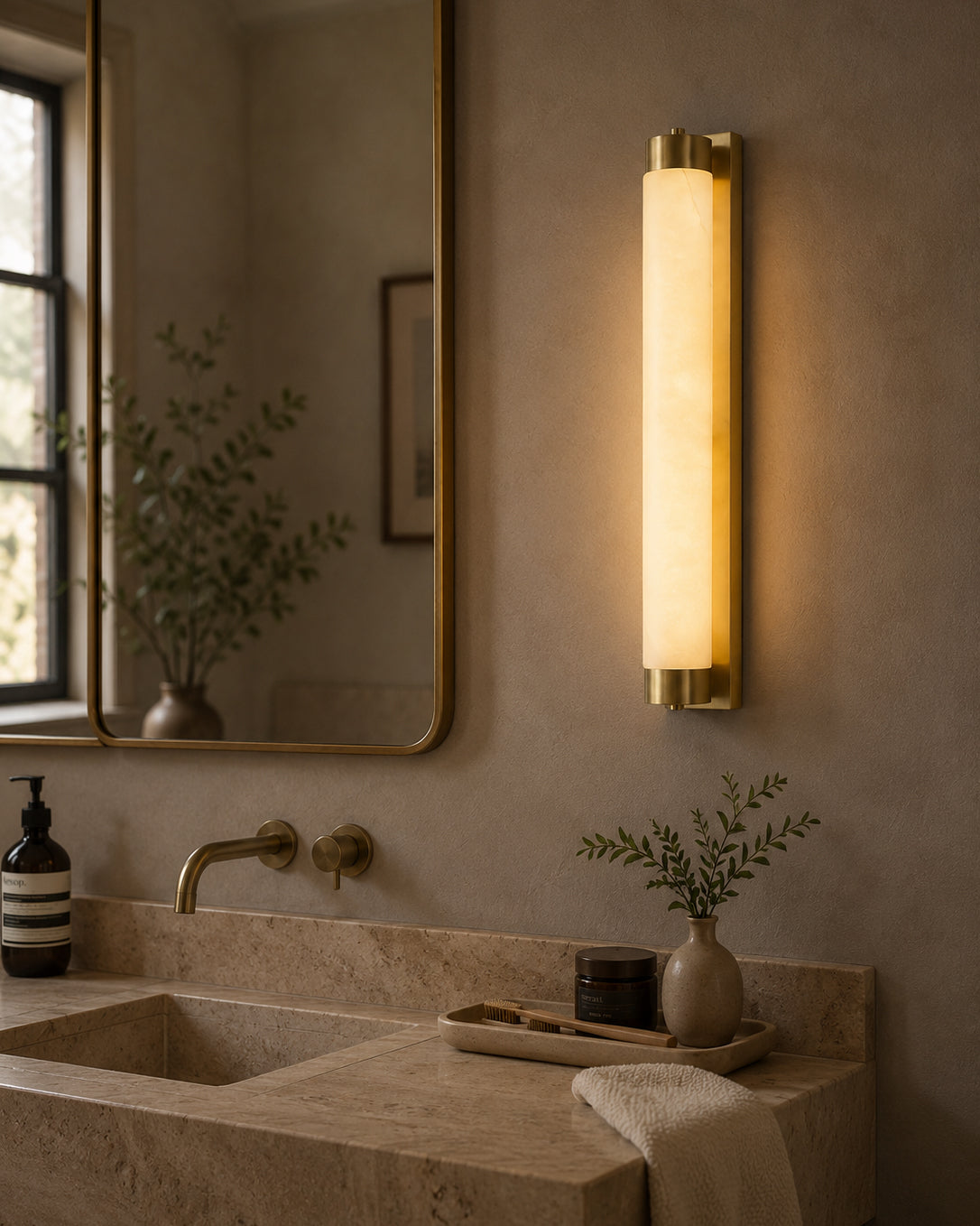 Alvion albasten wandlamp