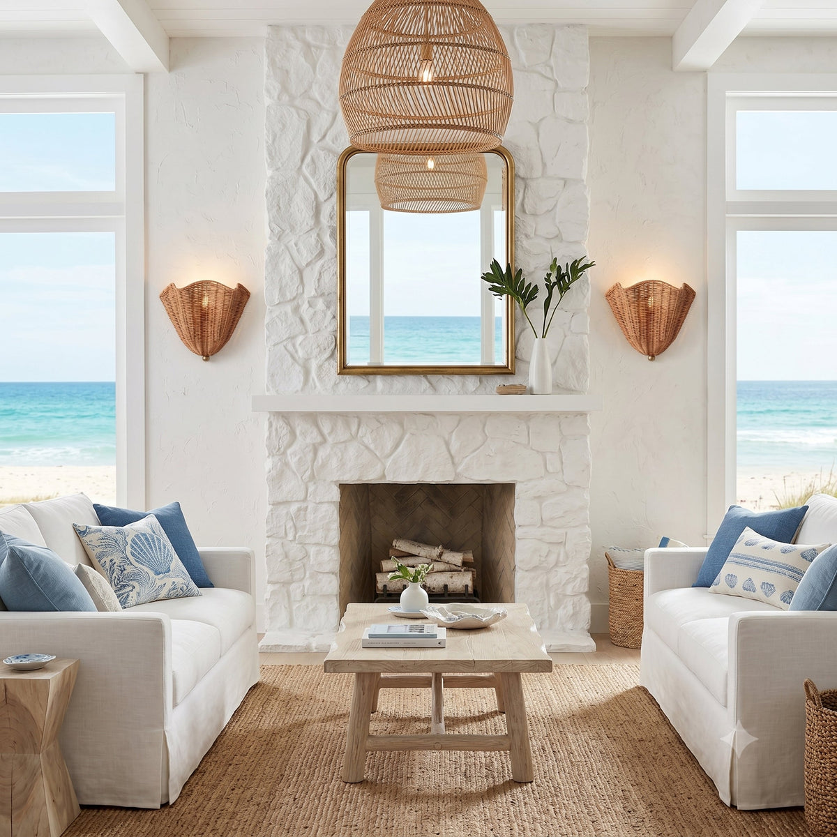 Lunero Rotan wandlamp