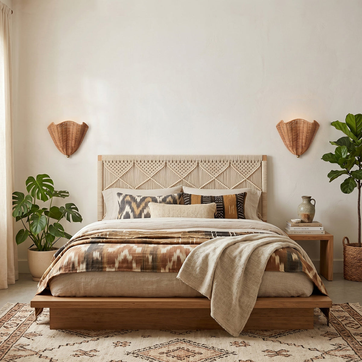 Lunero Rotan wandlamp