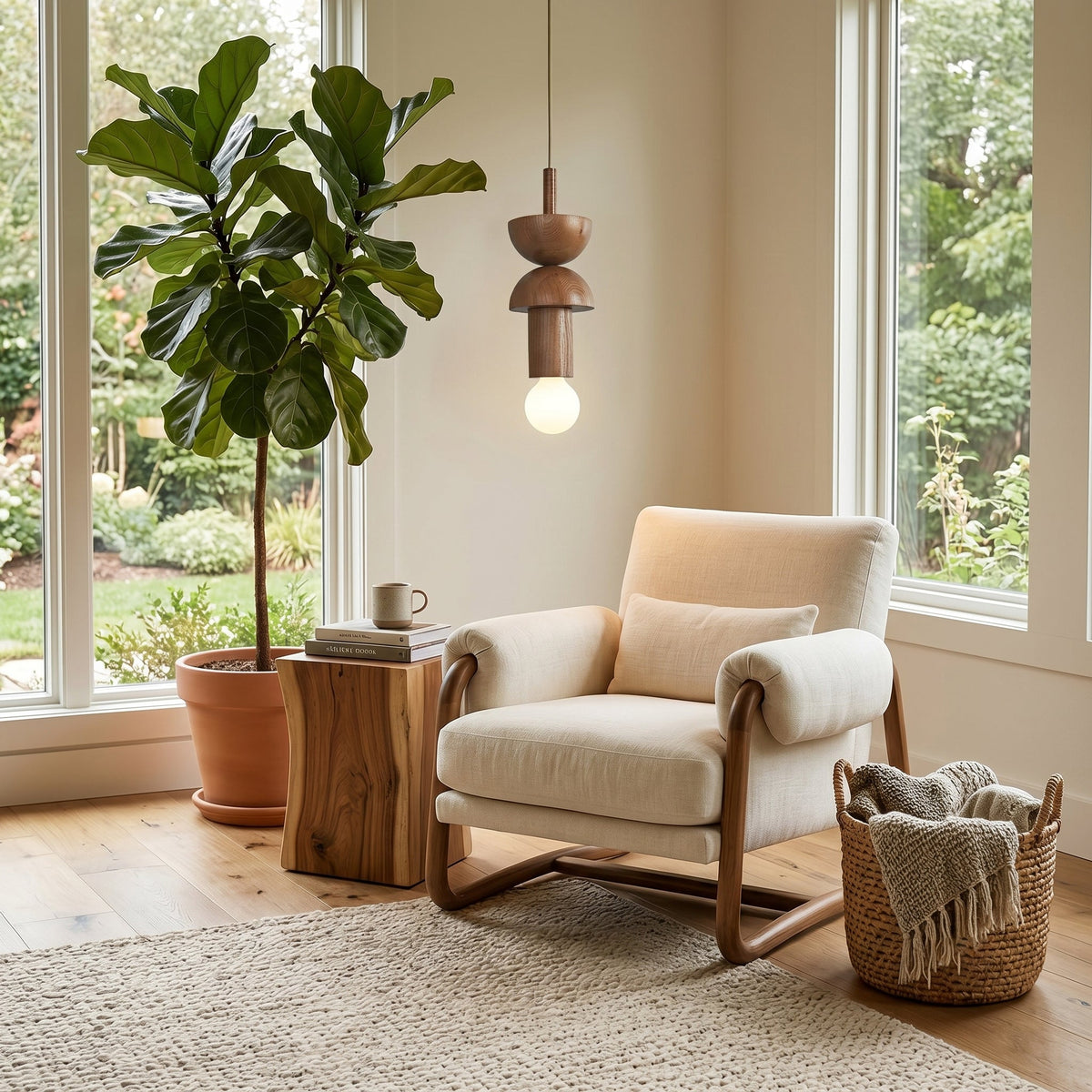 Vanya hanglamp van walnoothout