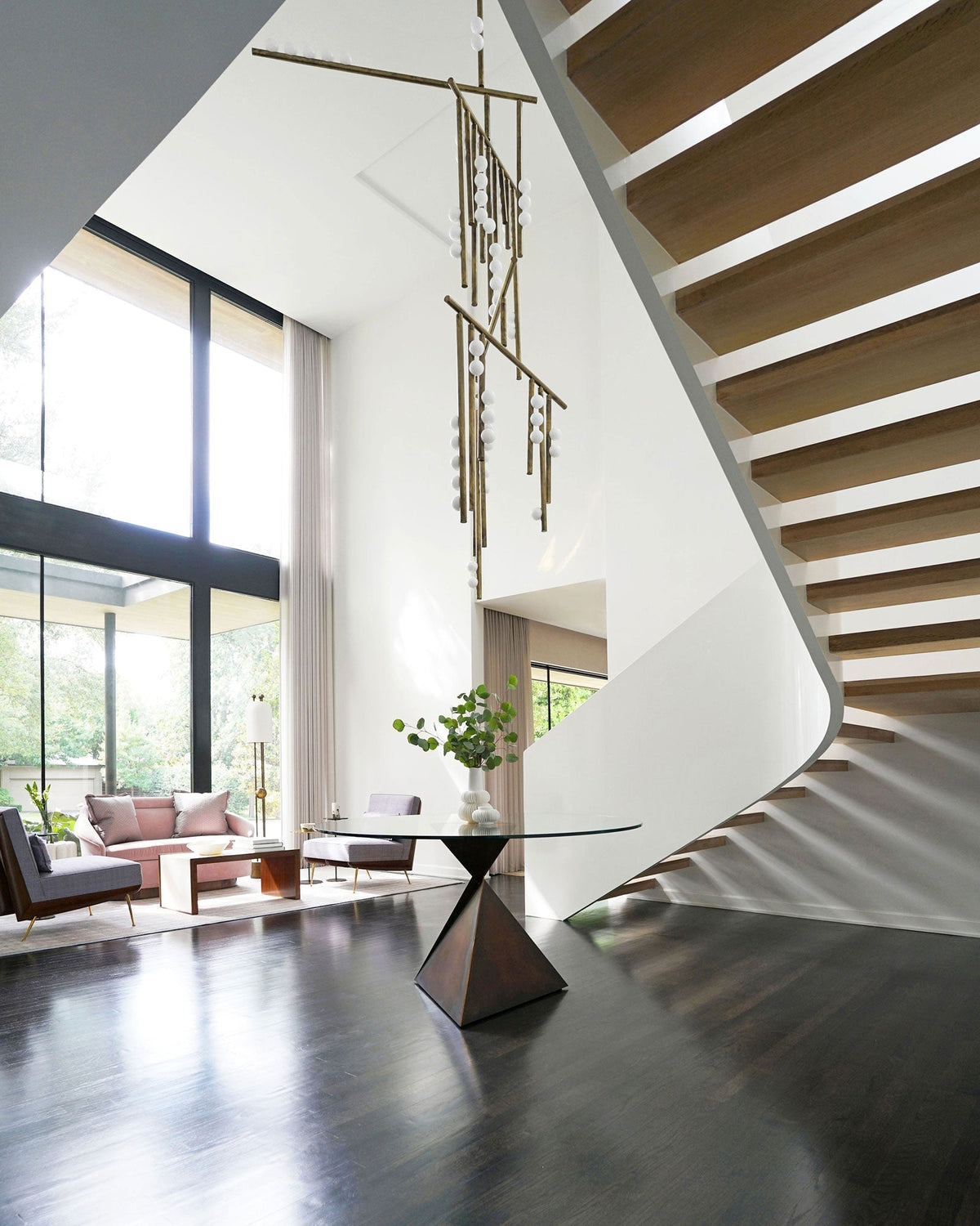 Bara Geometrische messing Lineaire hanglamp Kroonluchter