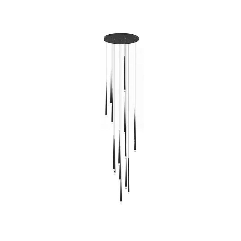 Reveno Kroonluchter Slender Cone Lineair Zwart Minimalistisch
