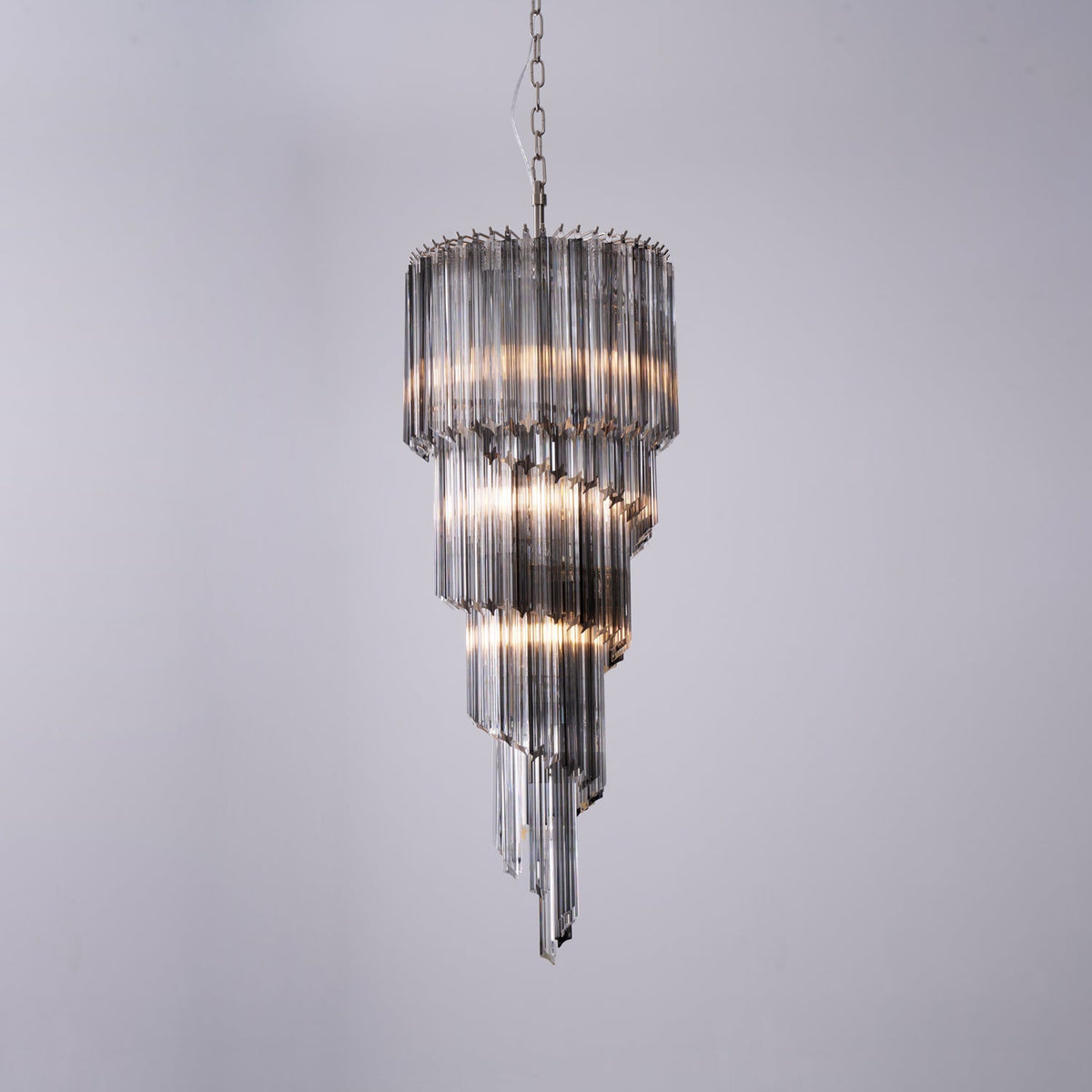 Velarella kroonluchter rookglas spiraal