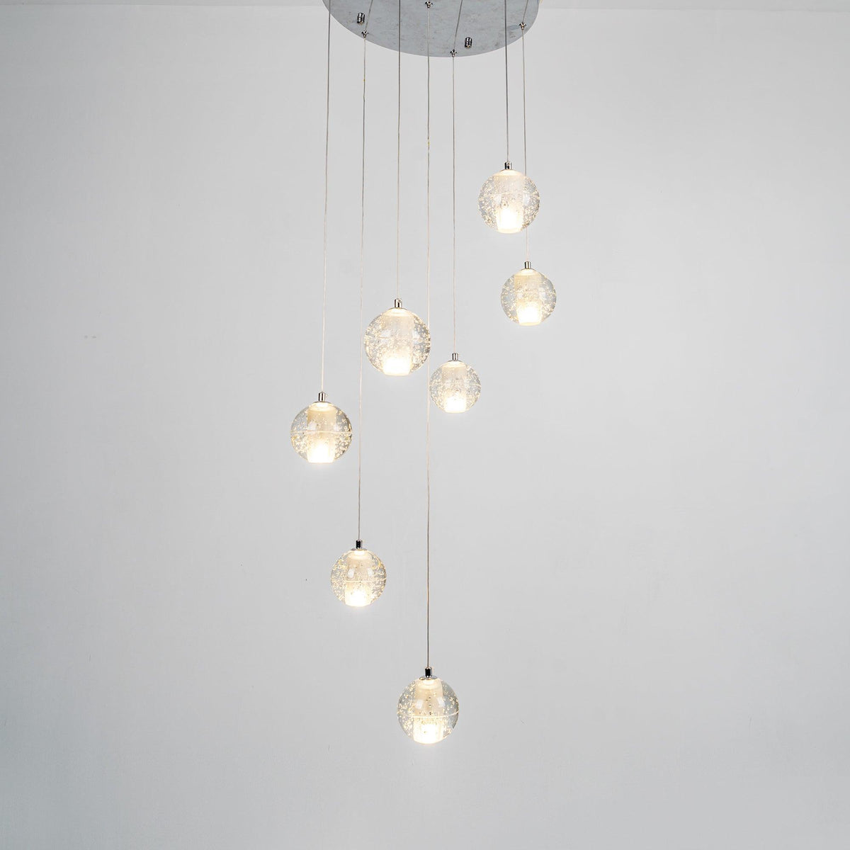 Kristallen bolcluster hanglamp