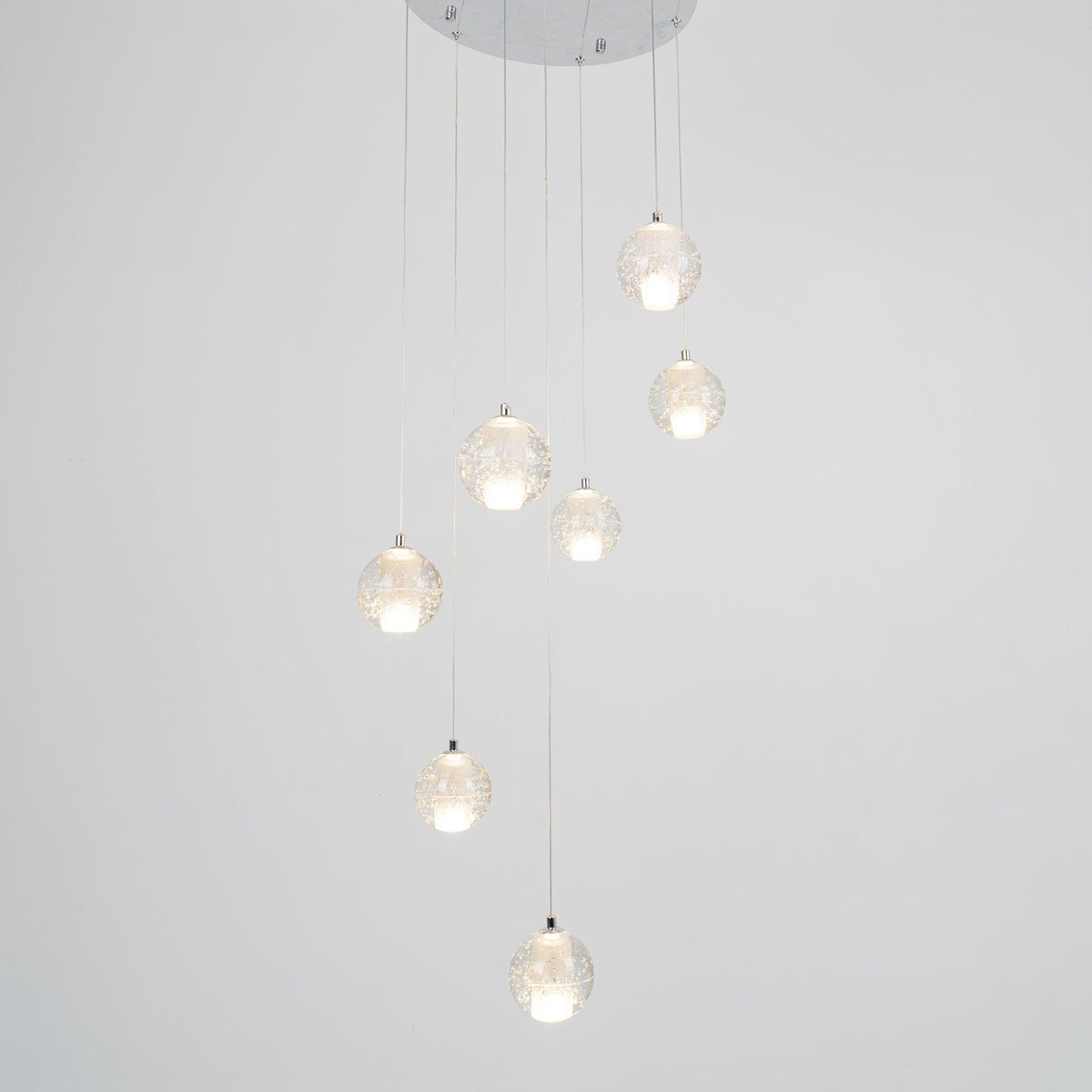 Kristallen bolcluster hanglamp