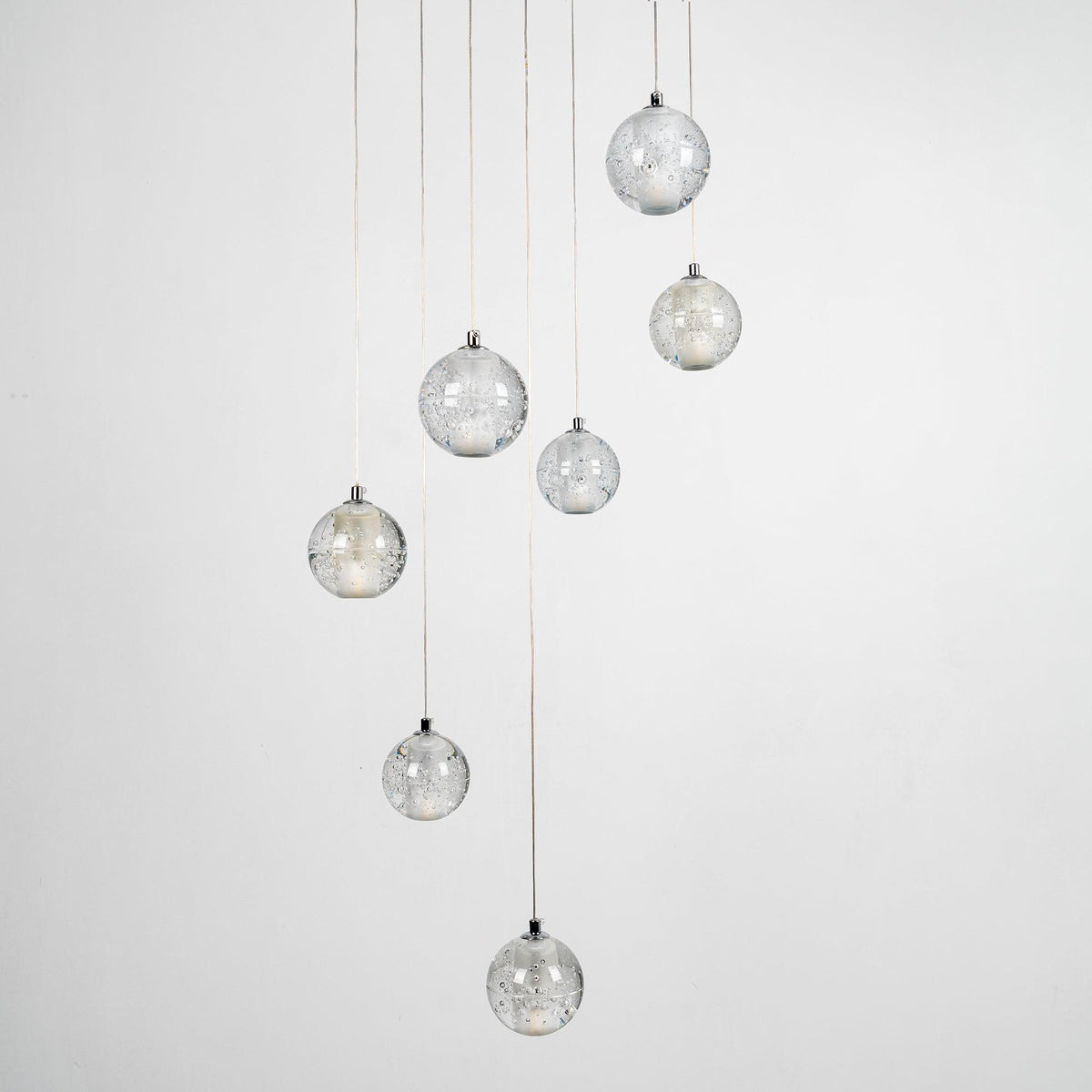 Kristallen bolcluster hanglamp