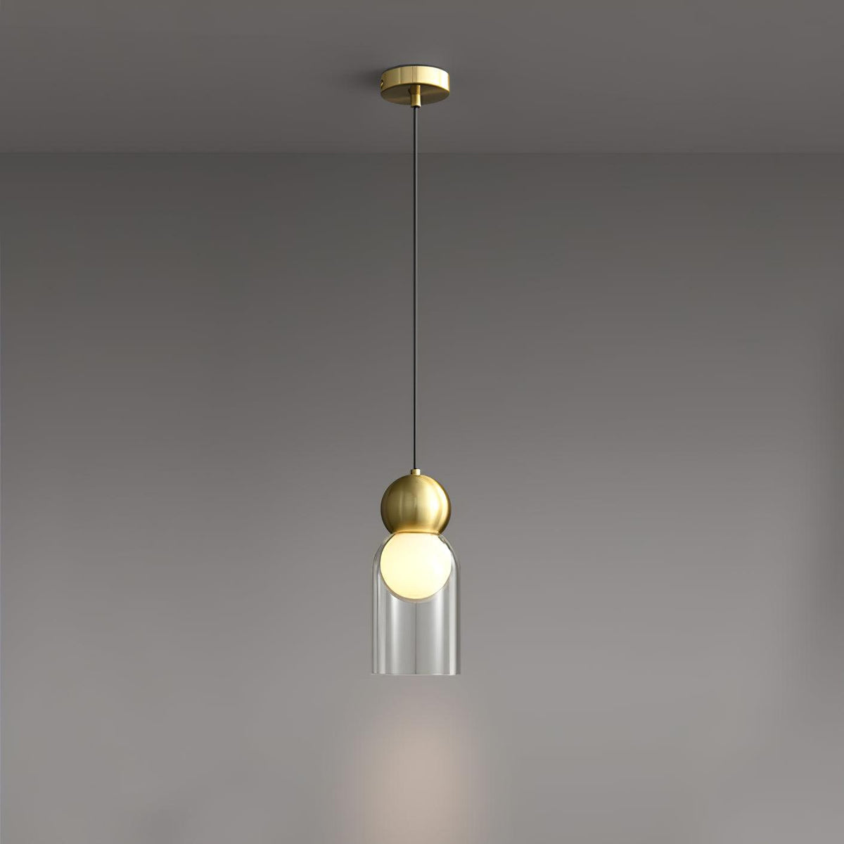 Veloina hanglamp messing glas Noordse geometrische