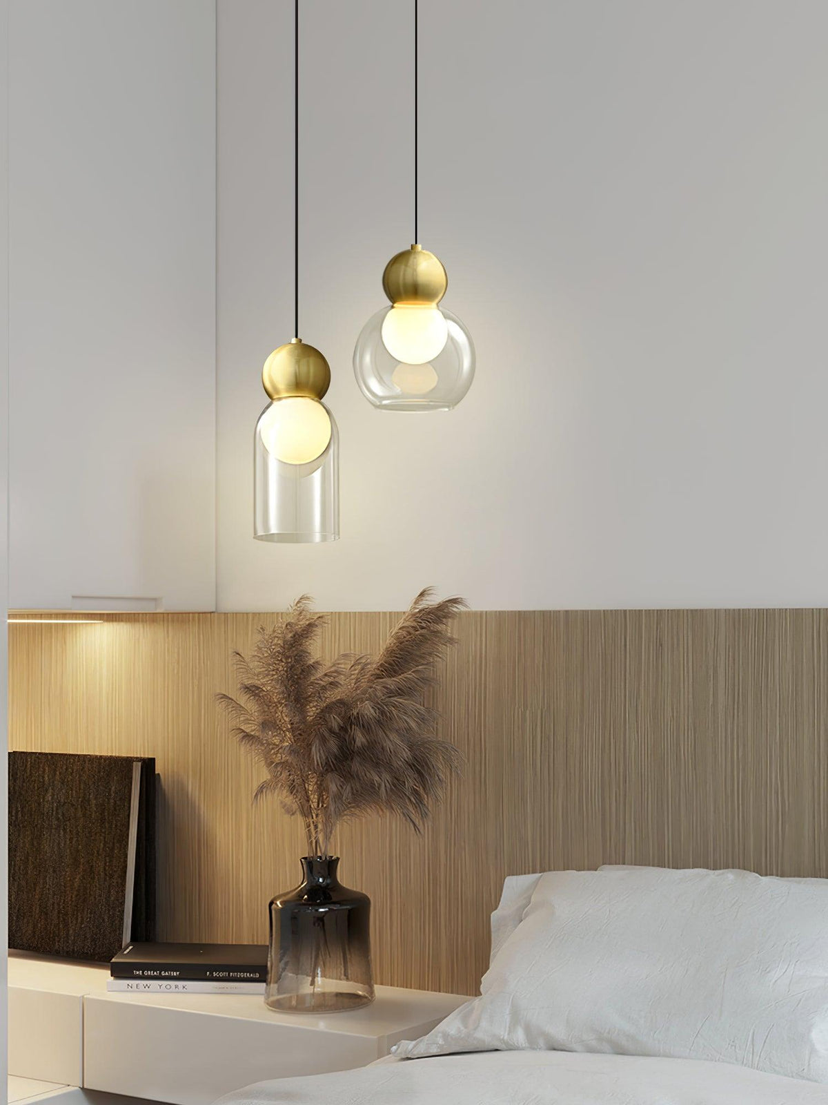 Veloina hanglamp messing glas Noordse geometrische