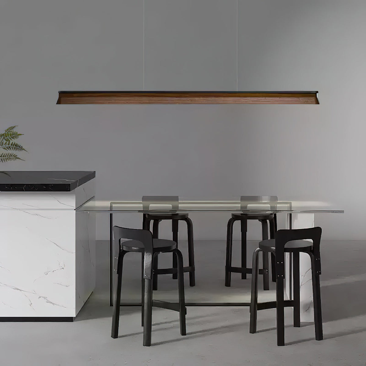 Aldeette hanglamp Houten Balk Minimalistisch