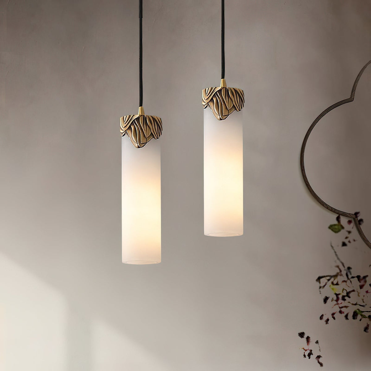 Albinenne hanglamp van albast