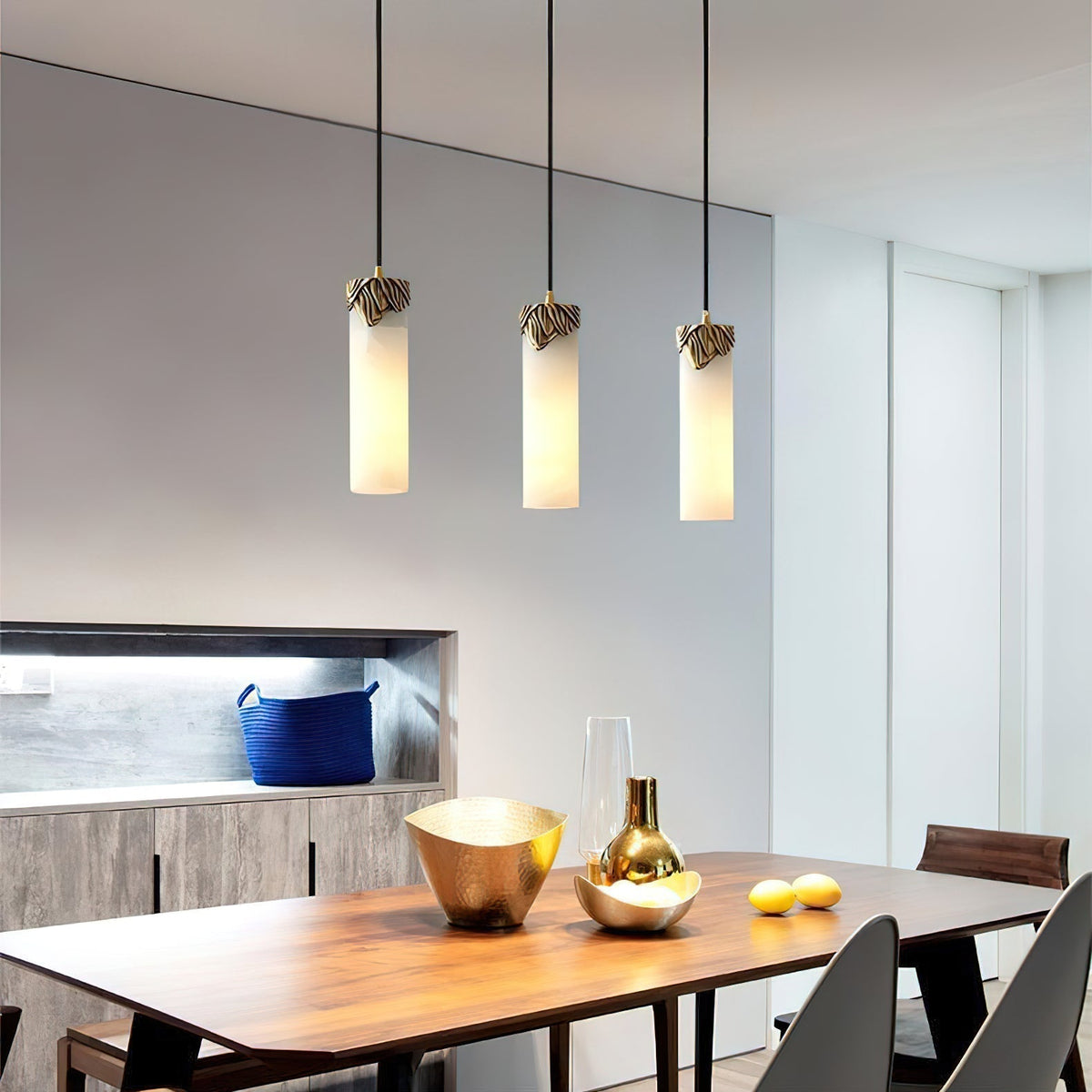 Albinenne hanglamp van albast