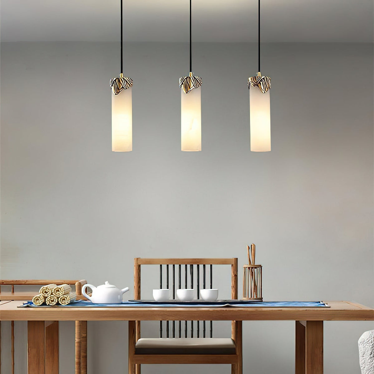 Albinenne hanglamp van albast