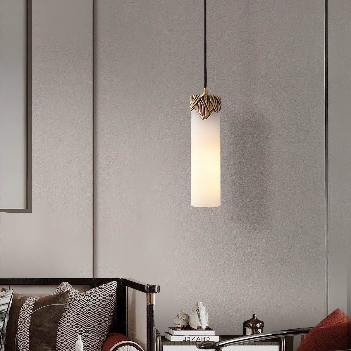 Albinenne hanglamp van albast