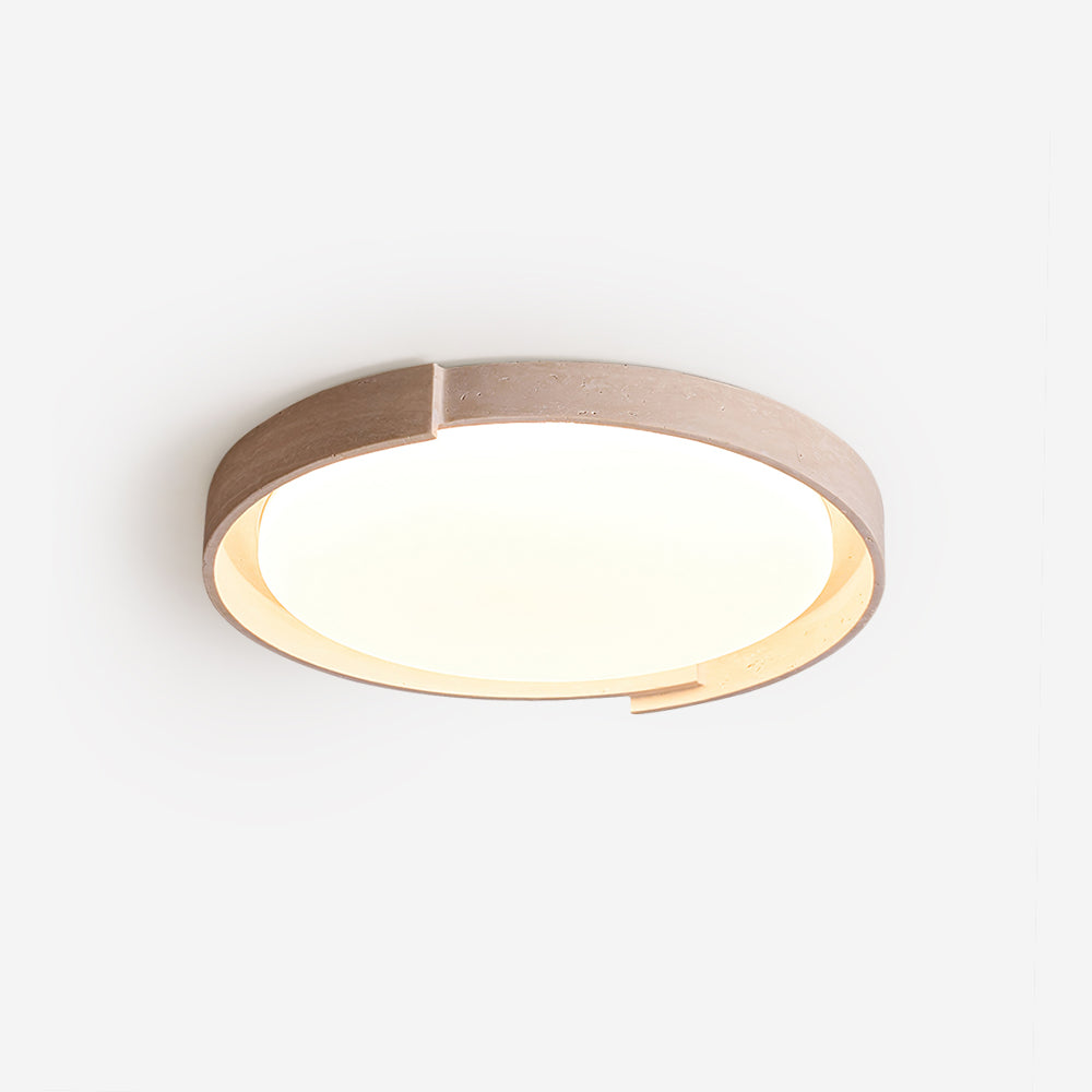 Solen plafondlamp minimalistisch rond travertin