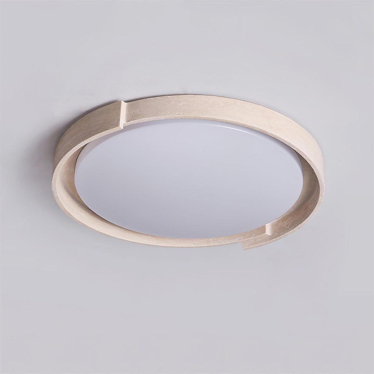 Solen plafondlamp minimalistisch rond travertin