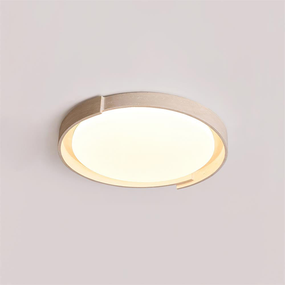 Solen plafondlamp minimalistisch rond travertin