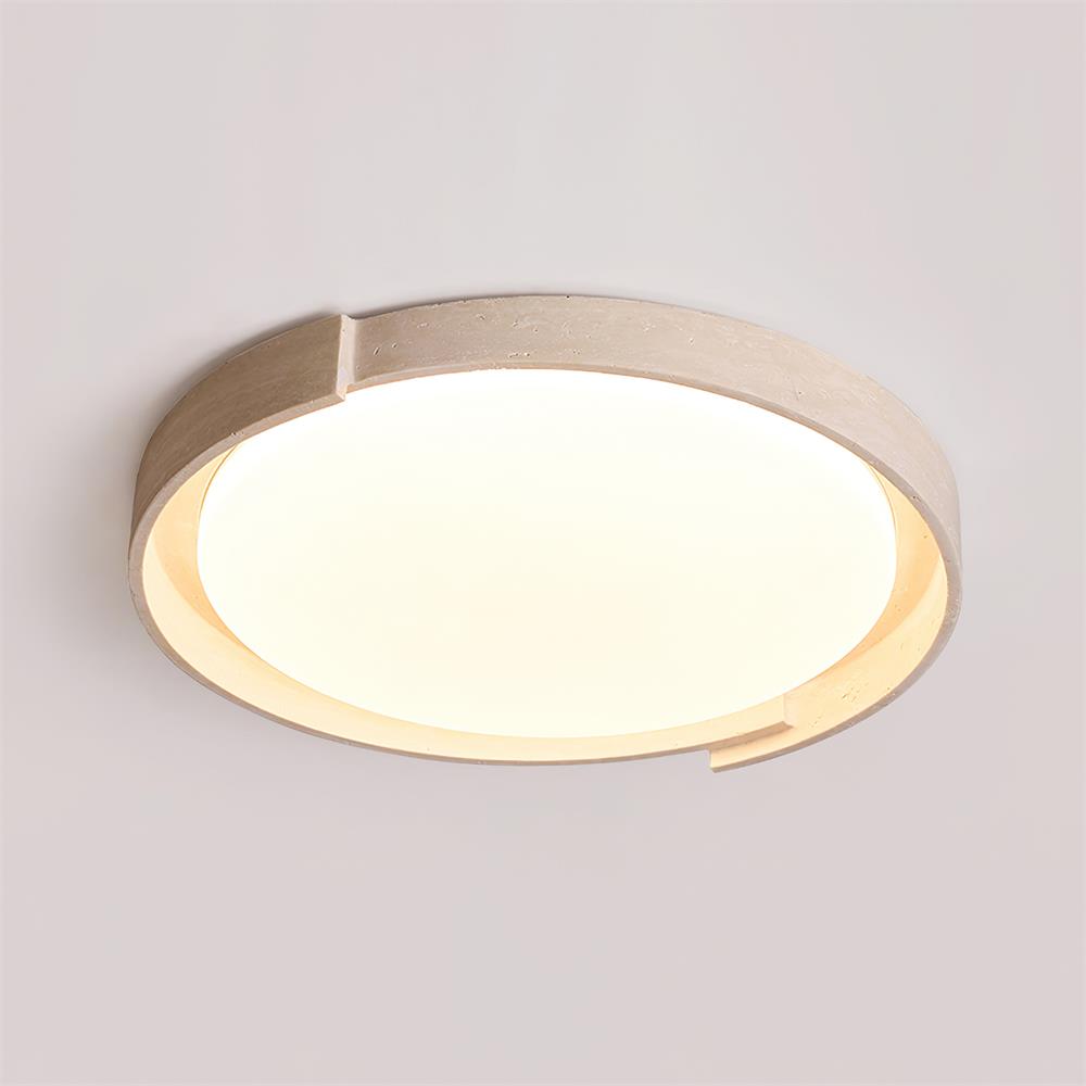 Solen plafondlamp minimalistisch rond travertin