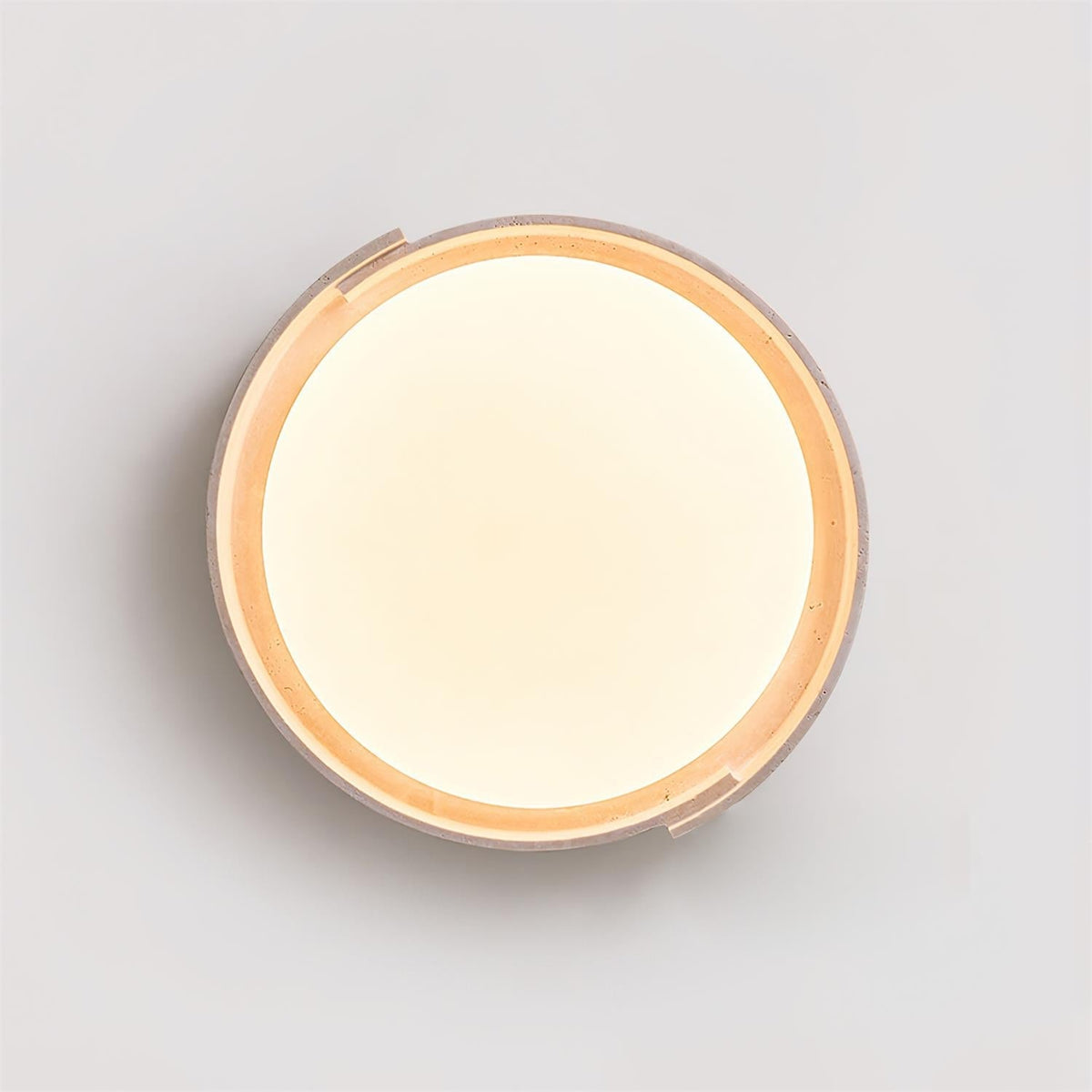 Solen plafondlamp minimalistisch rond travertin