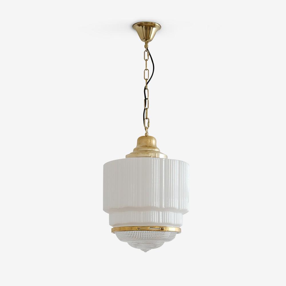 Celiina Hanglamp Messing Glas Geribbeld
