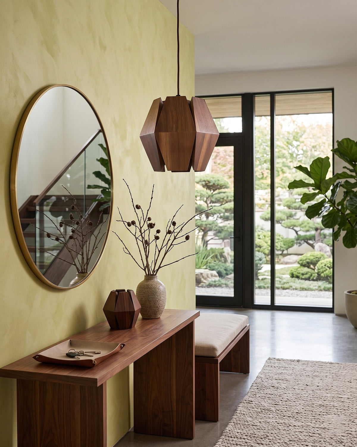 Kaden hanglamp van walnoothout