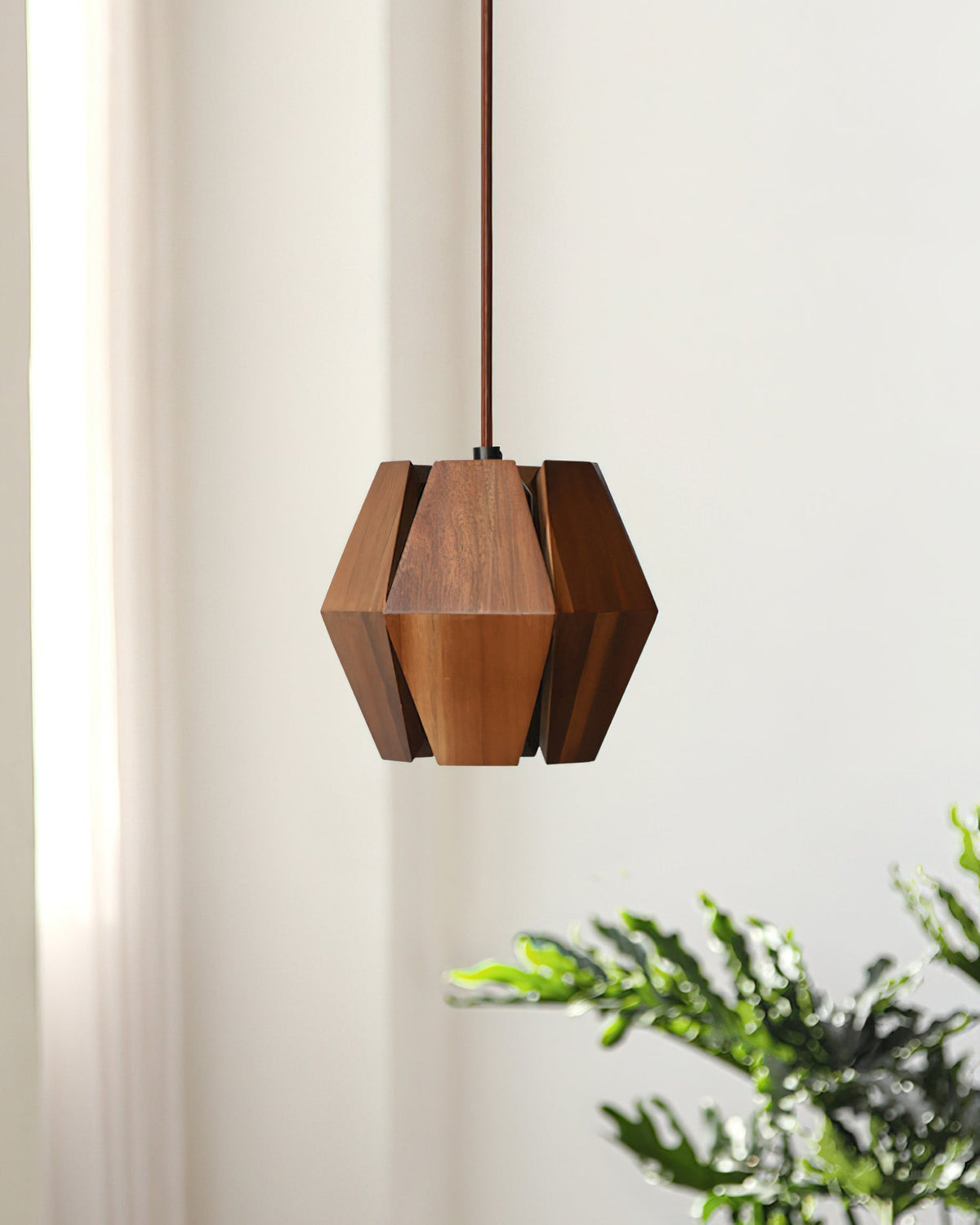 Kaden hanglamp van walnoothout