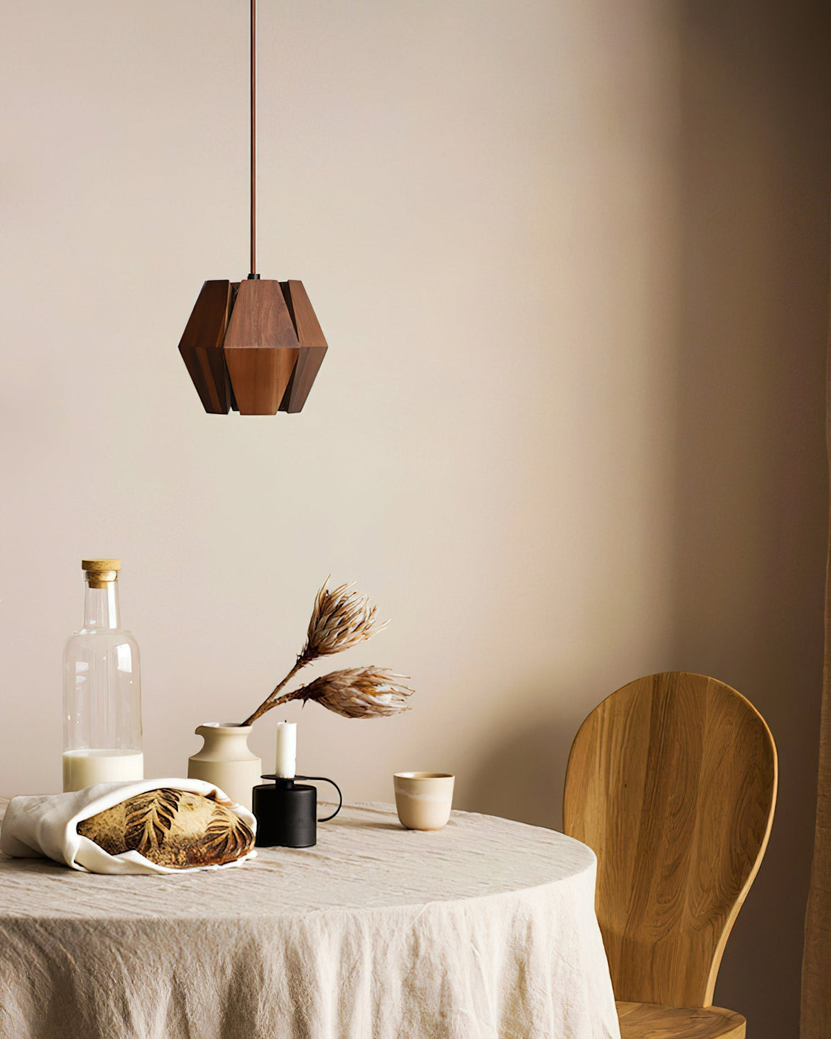 Kaden hanglamp van walnoothout