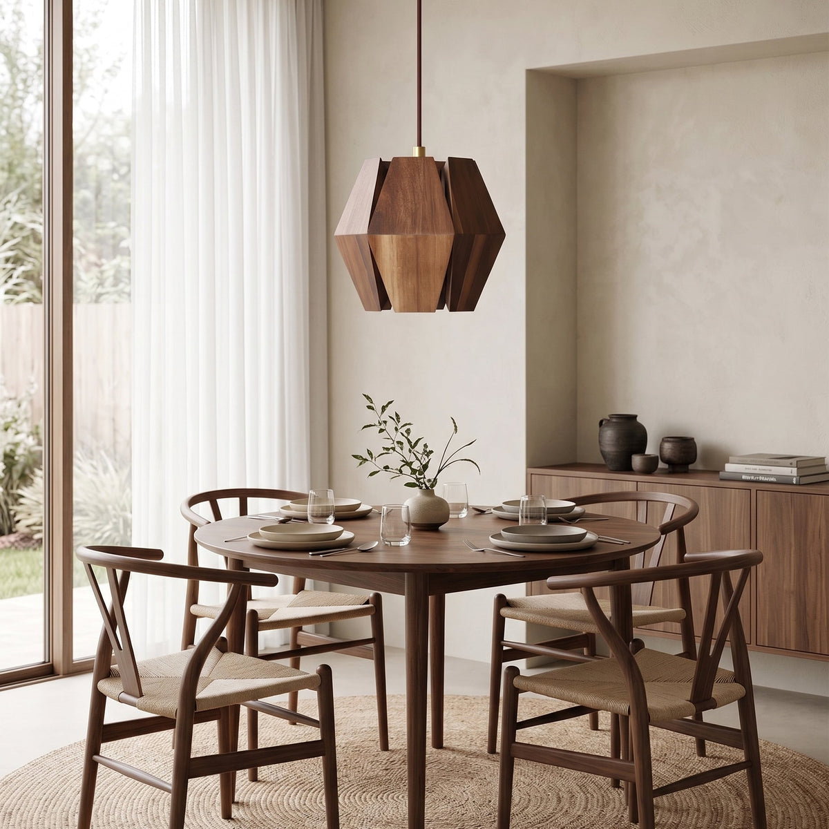 Kaden hanglamp van walnoothout