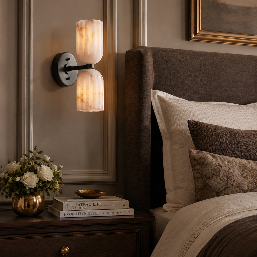 Amber albasten wandlamp