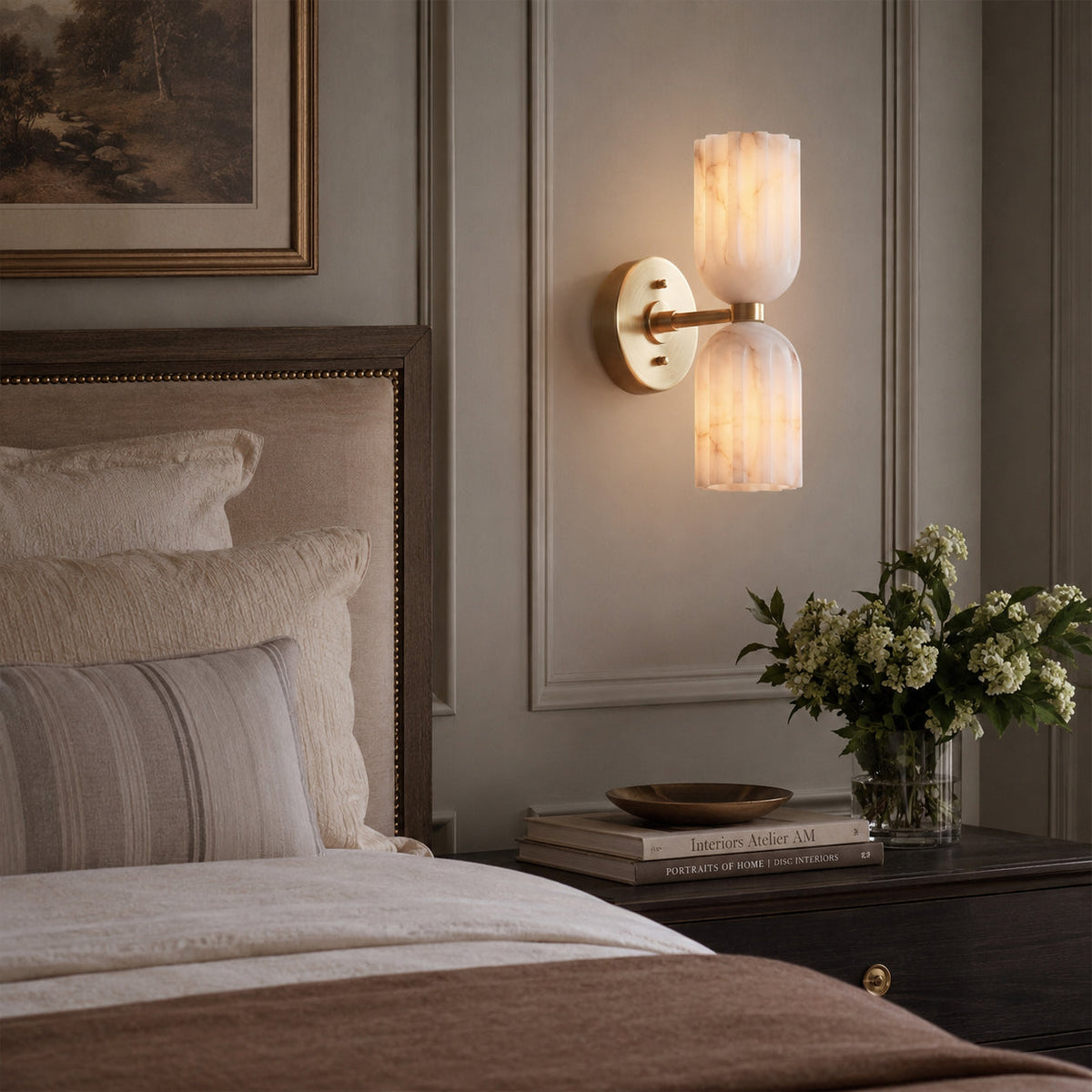 Amber albasten wandlamp