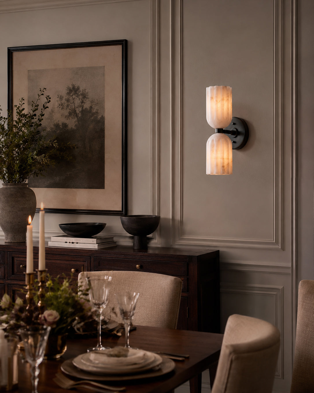 Amber albasten wandlamp