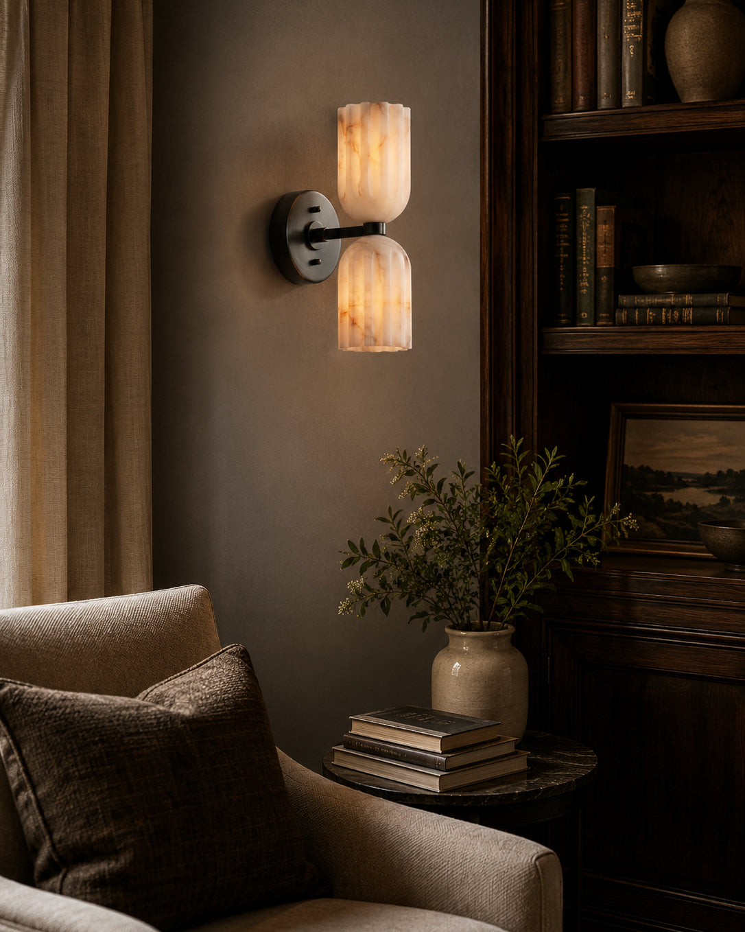Amber albasten wandlamp