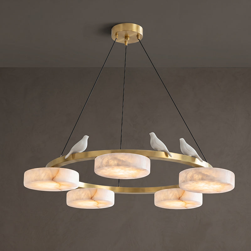 Nivaian Bird Round albasten Kroonluchter