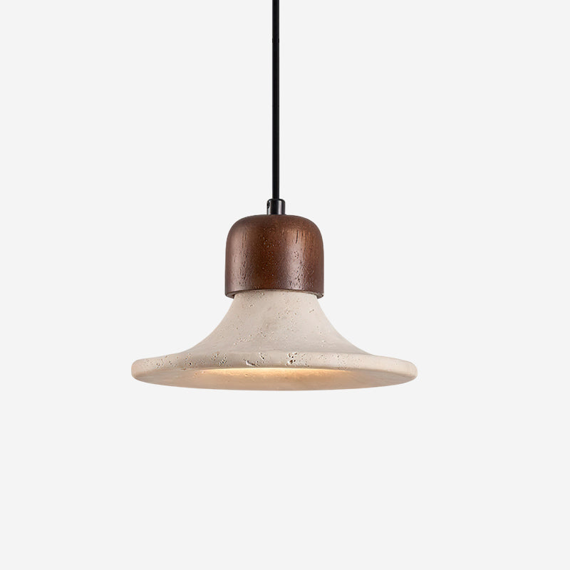 Serinise hanglamp trompetvorm travertin