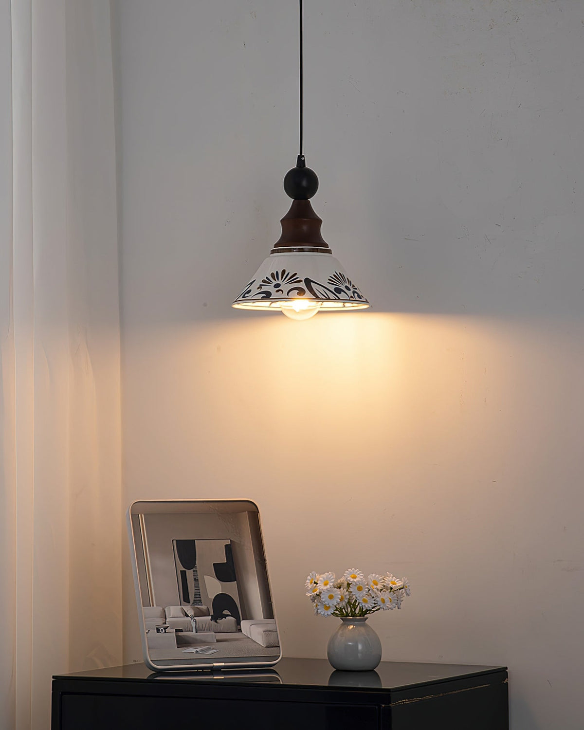 Avenaeria hanglamp met blauwe keramiek