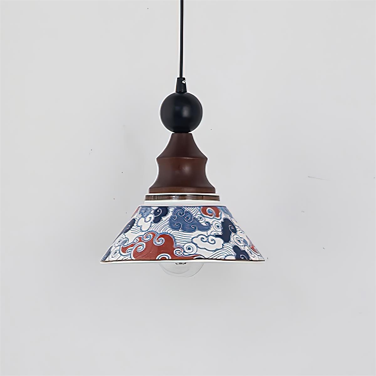 Avenaeria hanglamp met blauwe keramiek