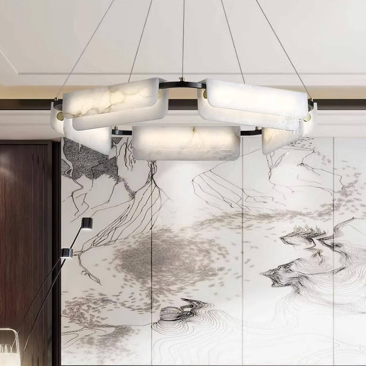 Circona hanglamp van albast