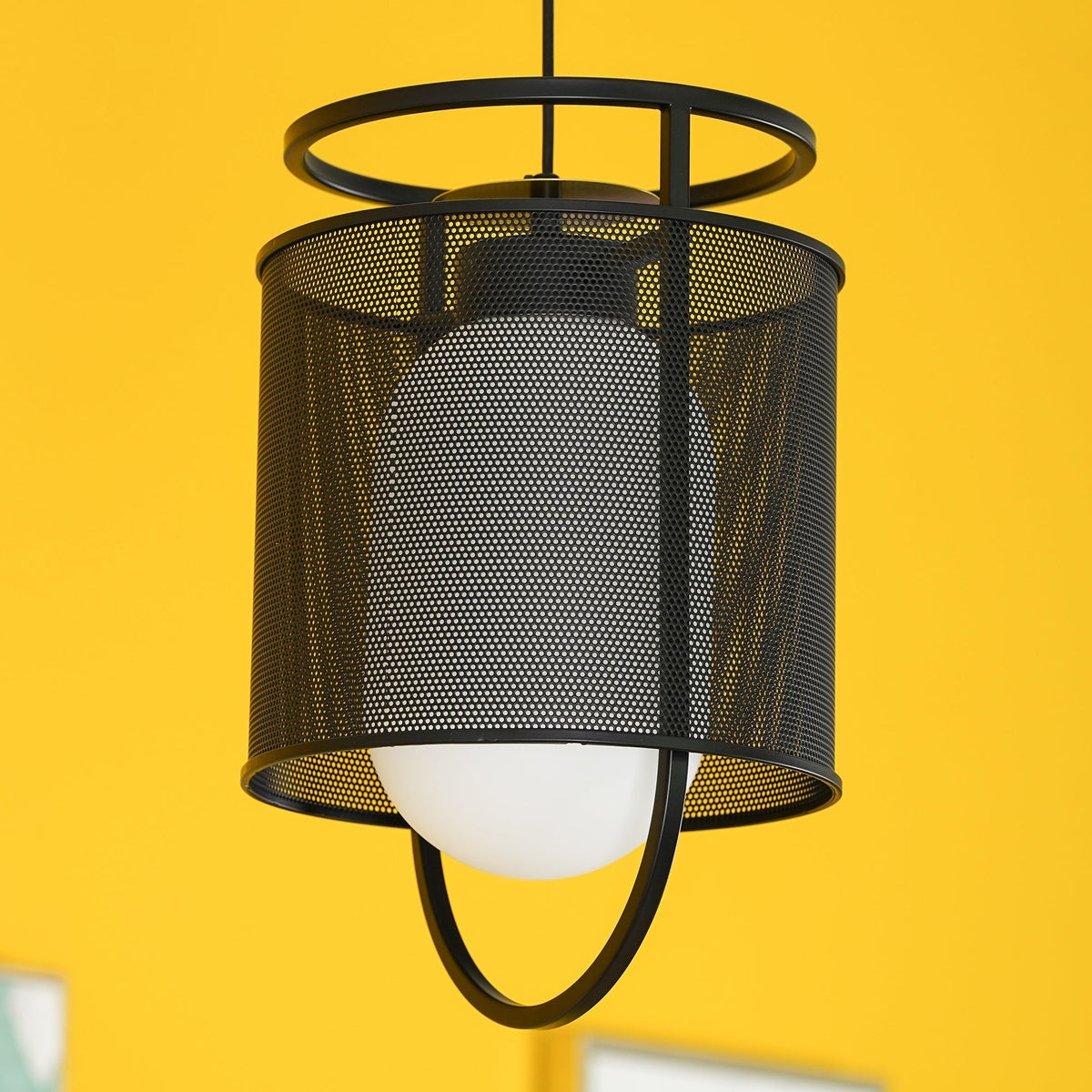 Meren hanglamp mesh cilinder messing accent industrieel
