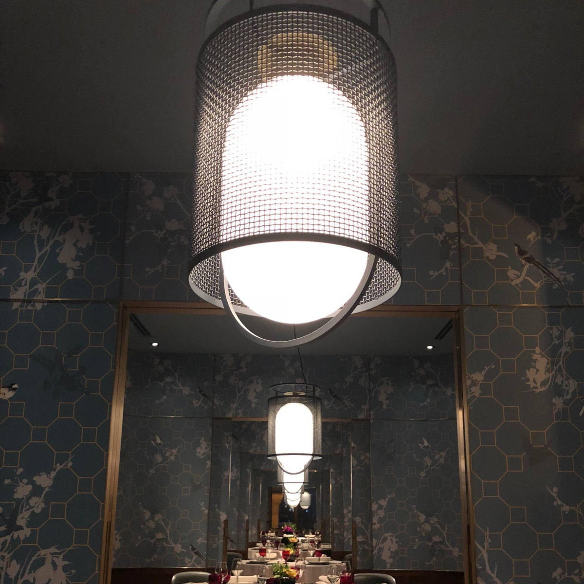 Meren hanglamp mesh cilinder messing accent industrieel
