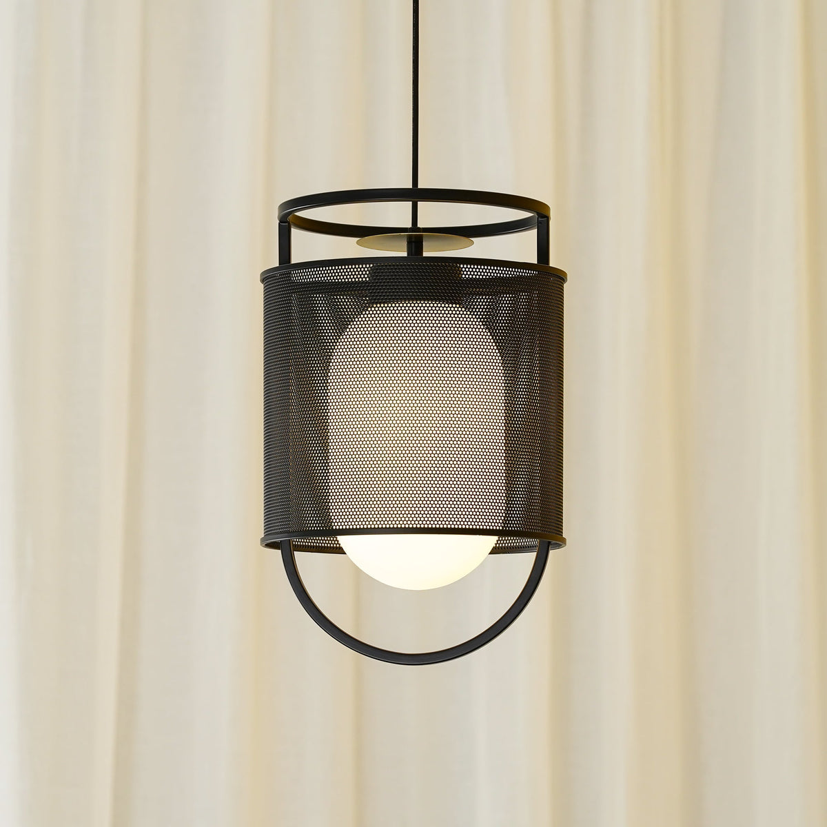 Meren hanglamp mesh cilinder messing accent industrieel