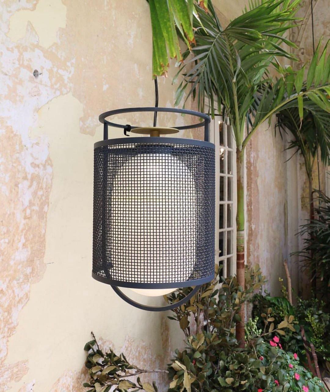 Meren hanglamp mesh cilinder messing accent industrieel