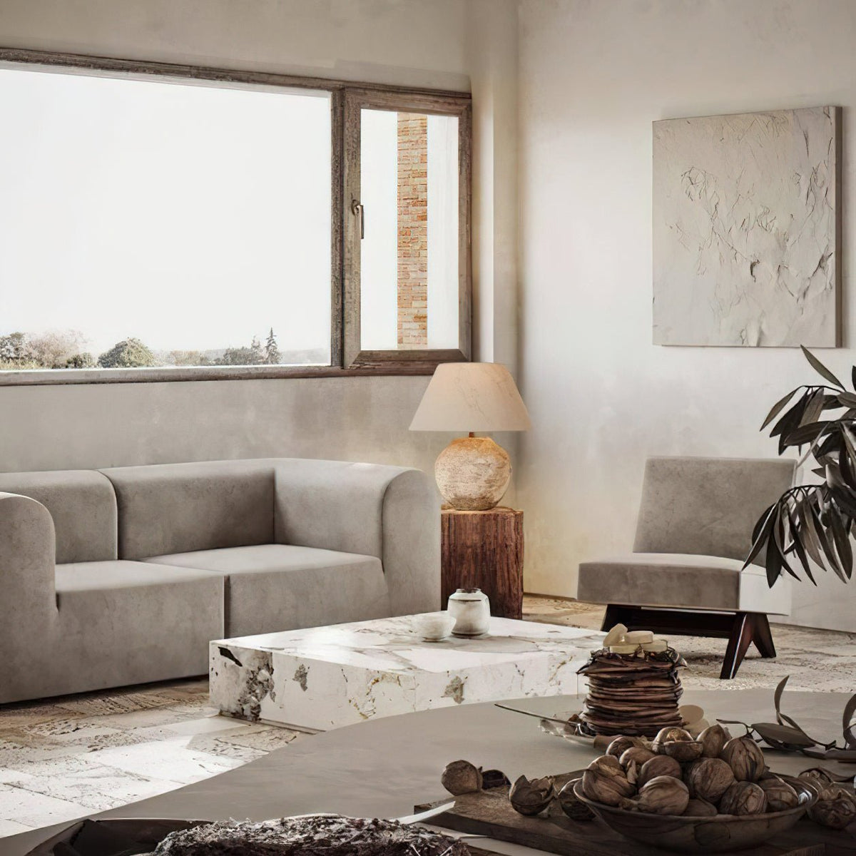 Ceranielle tafellamp Desert Sand keramische voet
