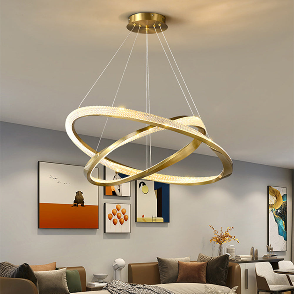 Alonza Minimalist  Ring Spiral Shape Metal Pendant Light,Gold